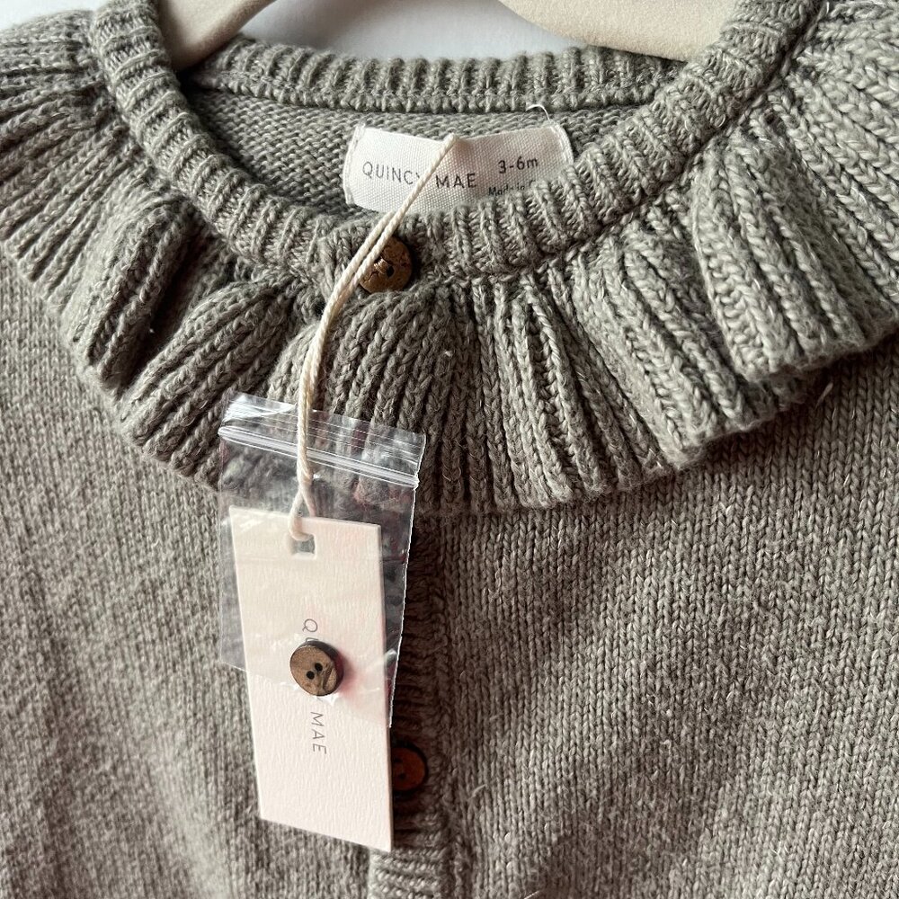 Girl - 3-6M & 18-24M - NWT Quincy Mae Ruffle Collar Cardigan Basil Green